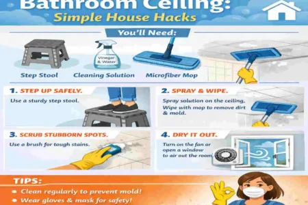 How to Clean Bathroom Ceiling: Simple House Hacks