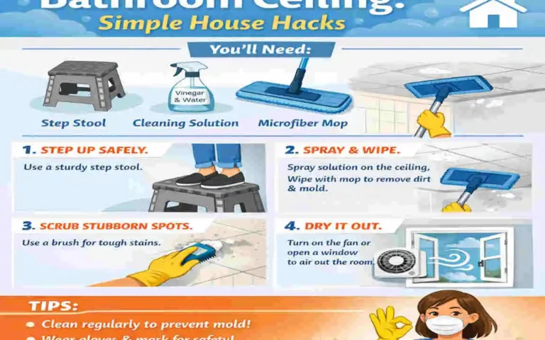 How to Clean Bathroom Ceiling: Simple House Hacks