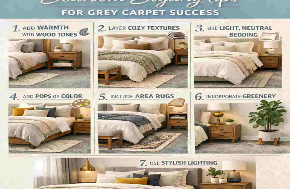 what colours go with grey carpet in bedroom
