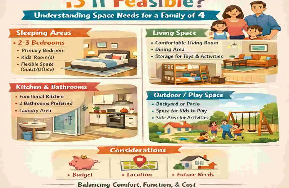 can a family of 4 live in a 2 bedroom house