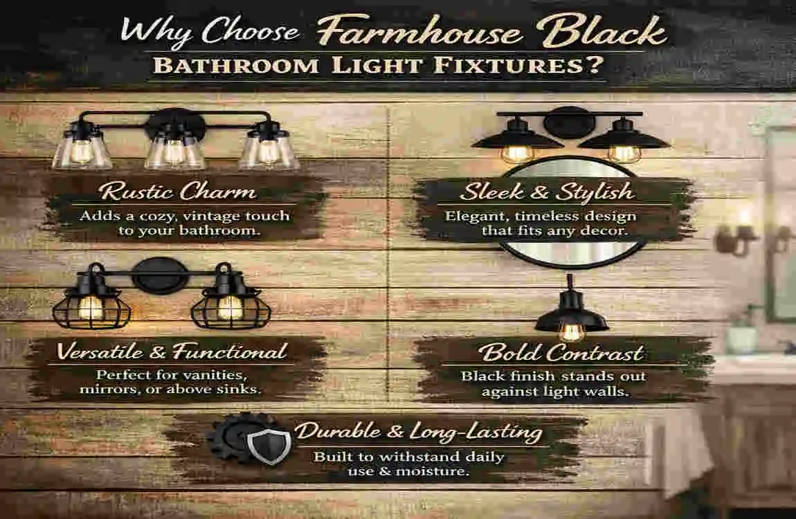 Top Farmhouse Black Bathroom Lights for Cozy Homes