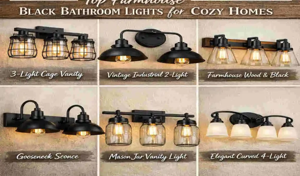 Top Farmhouse Black Bathroom Lights for Cozy Homes