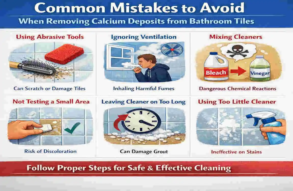 how to remove calcium deposits from bathroom tiles