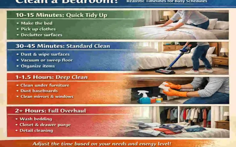 how long does it take to clean a bedroom