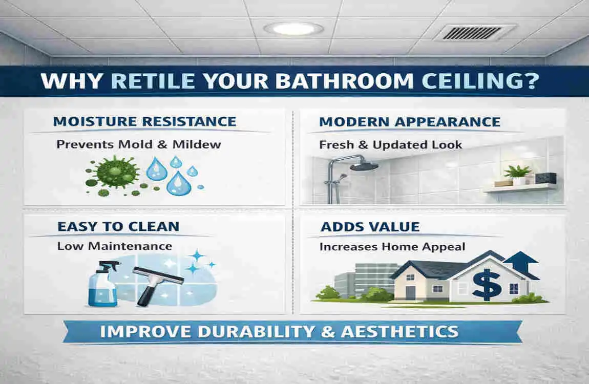How long to retile a bathroom ceiling