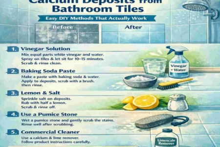 how to remove calcium deposits from bathroom tiles