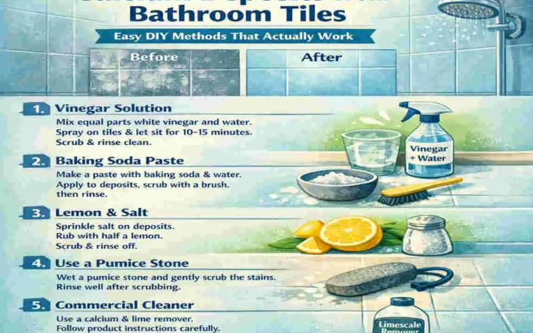 how to remove calcium deposits from bathroom tiles