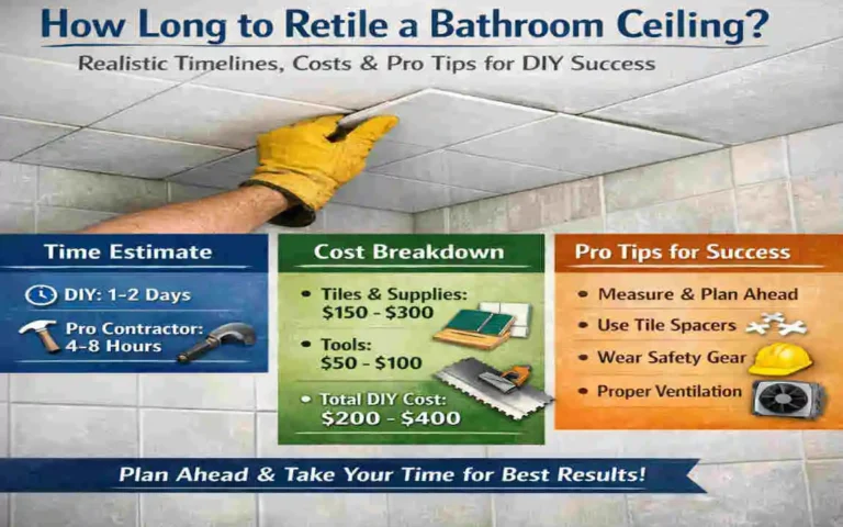How long to retile a bathroom ceiling