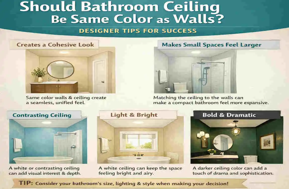 should bathroom ceiling be same color as walls