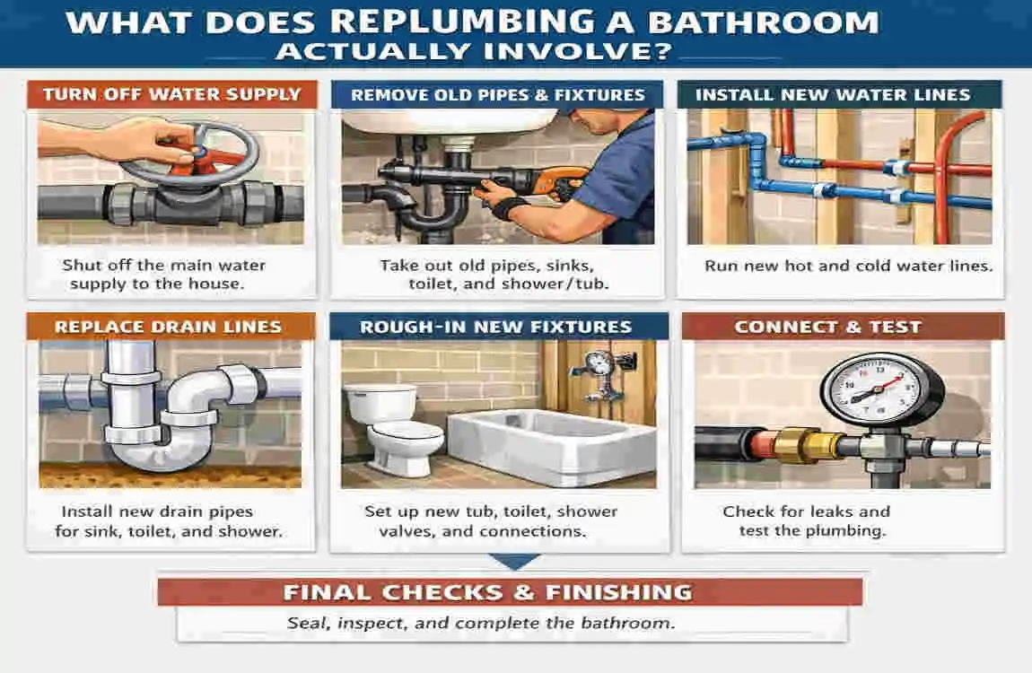 How much would it cost to replumb a bathroom?