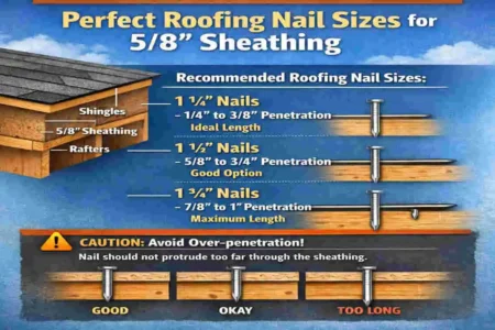 what size roofing nails for 5 8 sheathing
