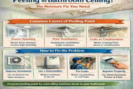 why is paint peeling in bathroom ceiling