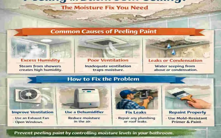 why is paint peeling in bathroom ceiling