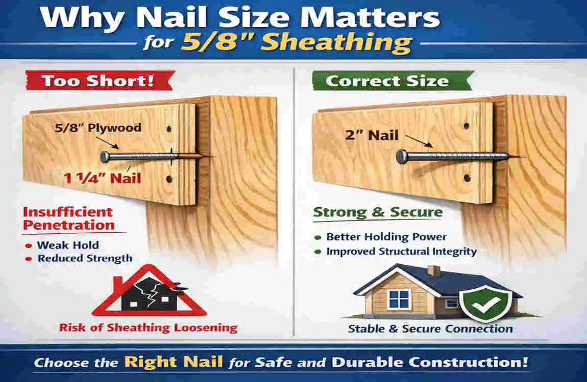 what size roofing nails for 5 8 sheathing