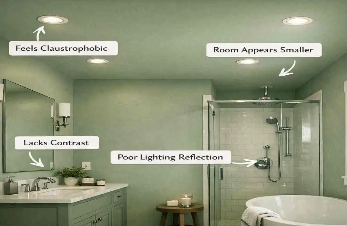 should bathroom ceiling be same color as walls