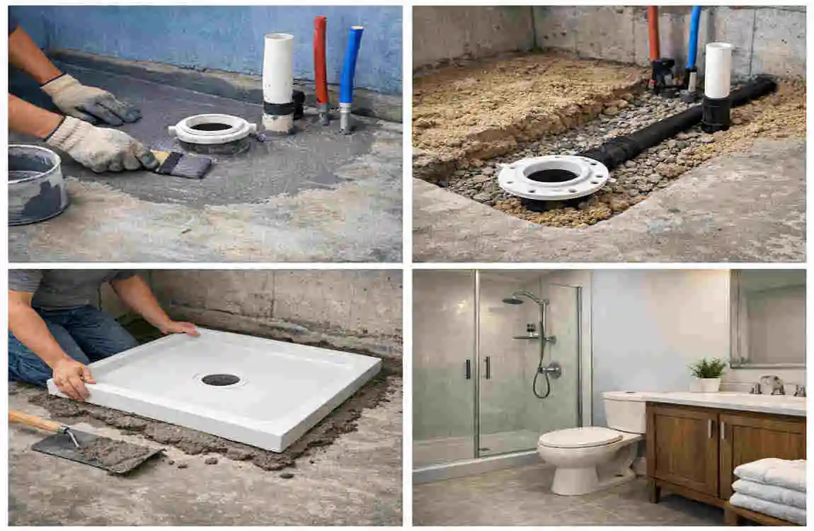 How to Build a Bathroom on a Concrete Slab