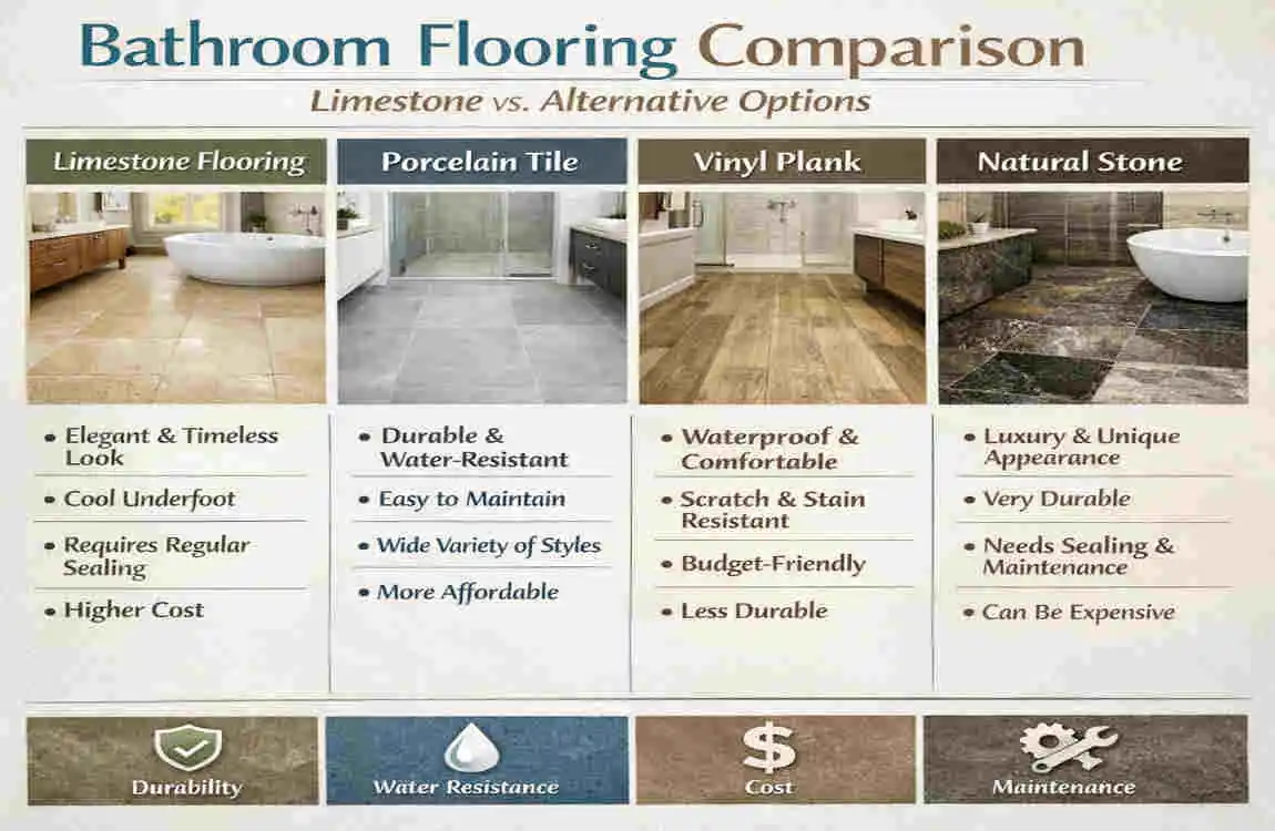 is limestone good for bathroom floors