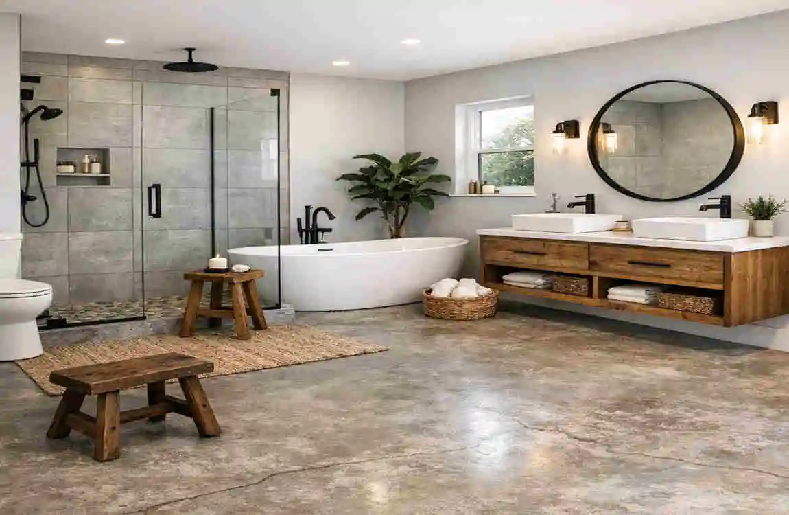 How to Build a Bathroom on a Concrete Slab