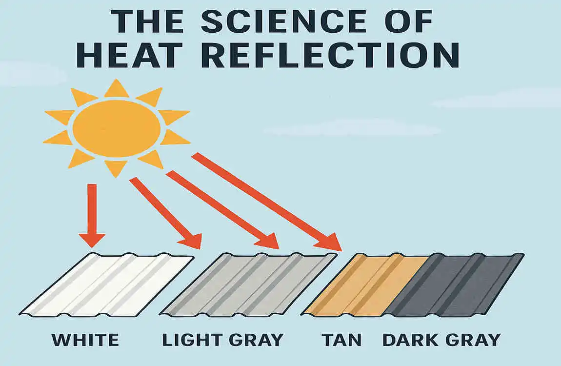 what color metal roof reflects most heat
