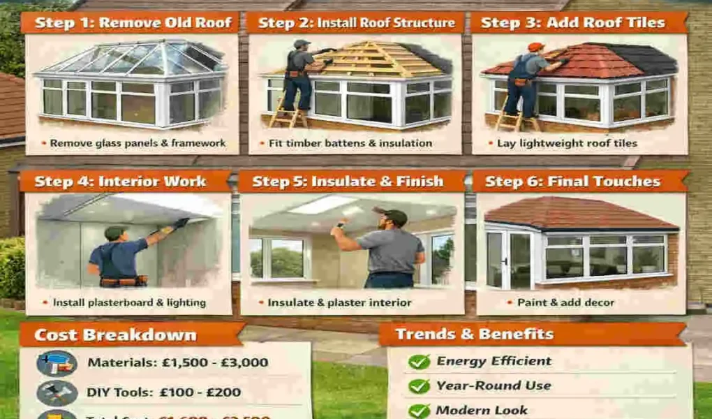 how to put a tiled roof on a conservatory