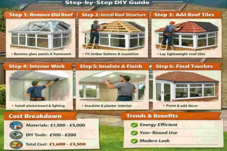 how to put a tiled roof on a conservatory