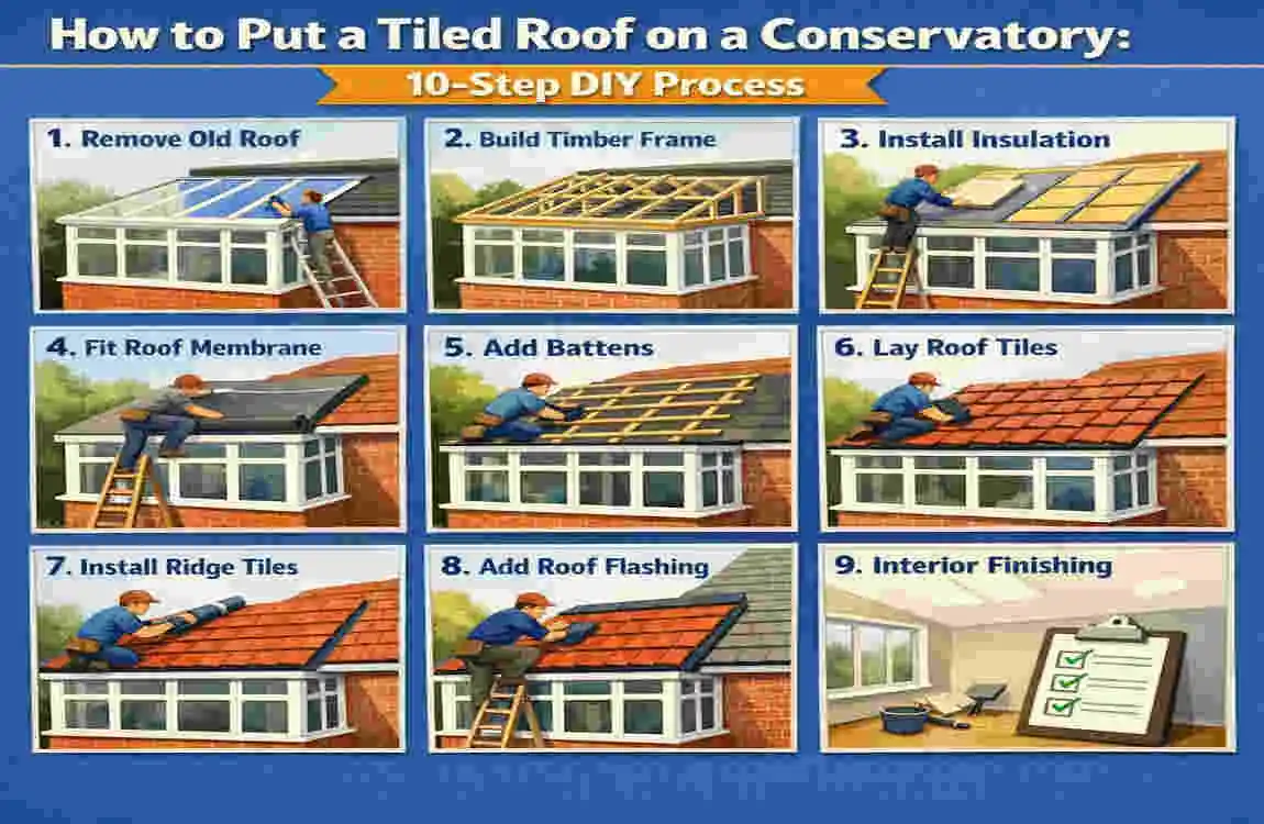 how to put a tiled roof on a conservatory