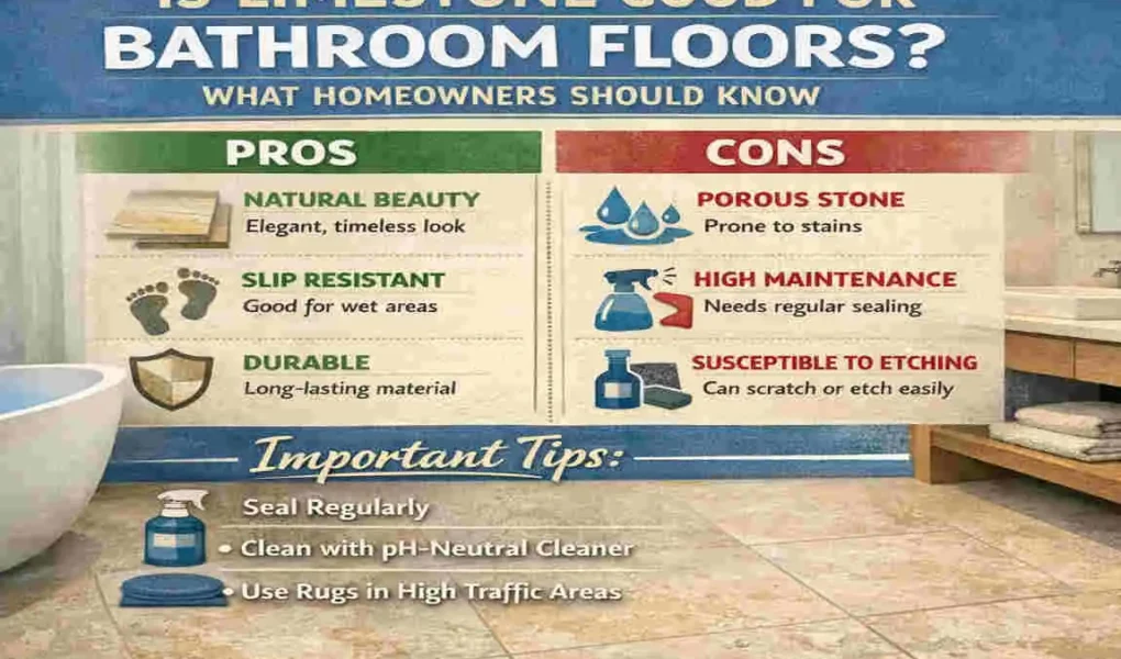 is limestone good for bathroom floors