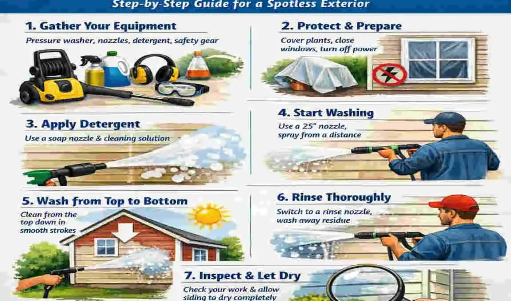 How to Pressure Wash House Siding