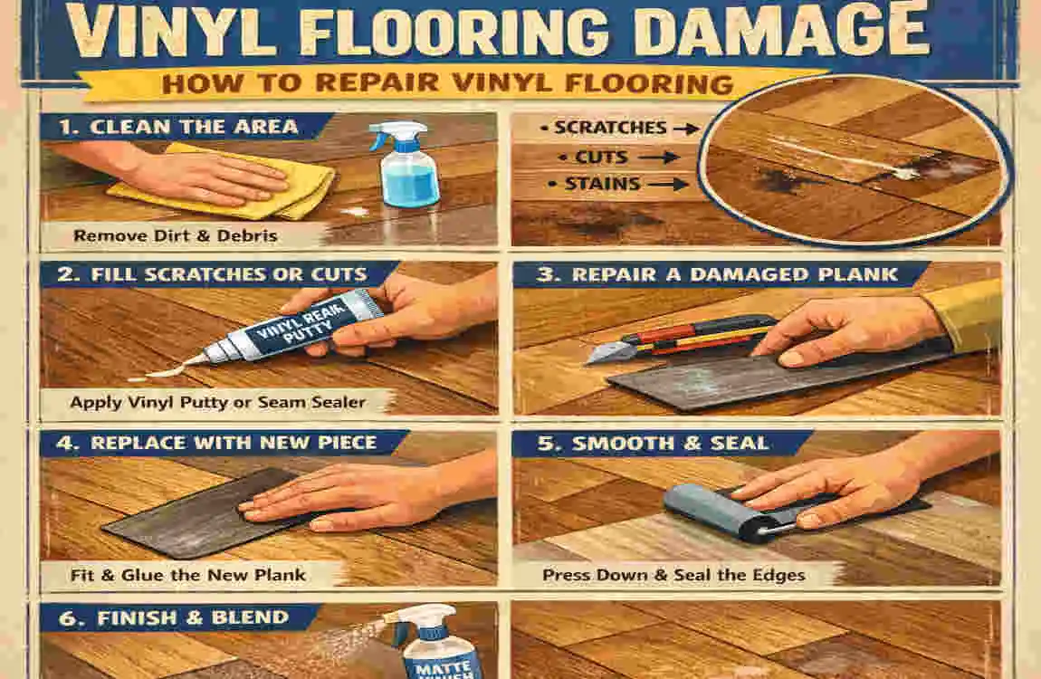 How to Repair Vinyl Flooring: 7 Easy DIY Fixes for Peeling, Tears & Scratches
