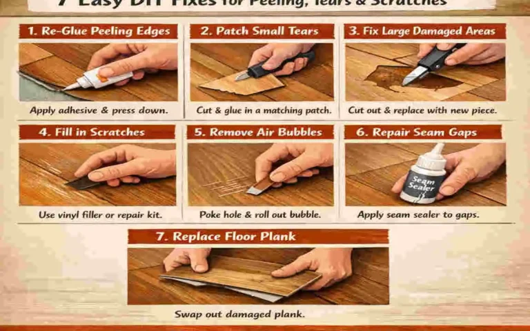 How to Repair Vinyl Flooring: 7 Easy DIY Fixes for Peeling, Tears & Scratches