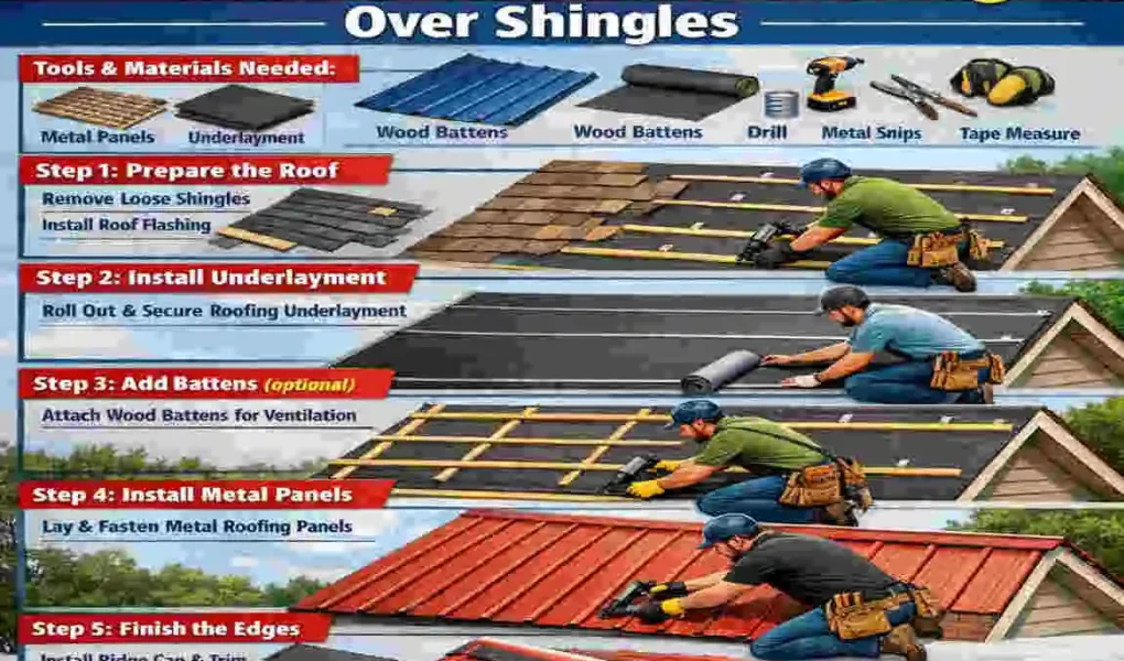 How to Install Metal Roofing Over Shingles