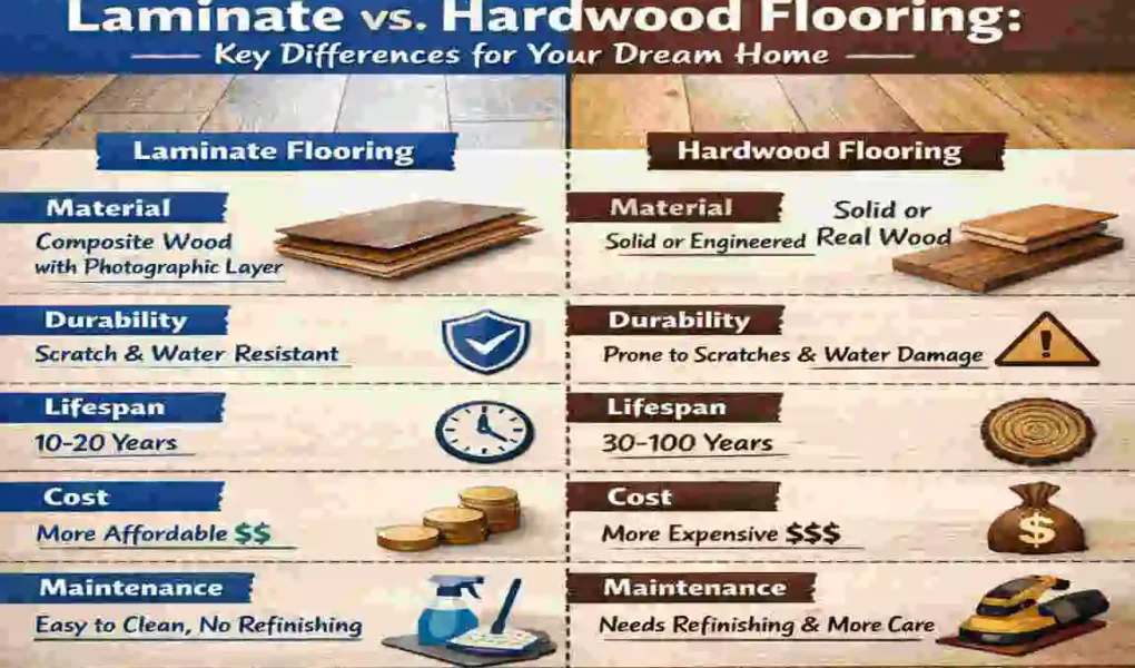Different between laminate flooring and hard floorings