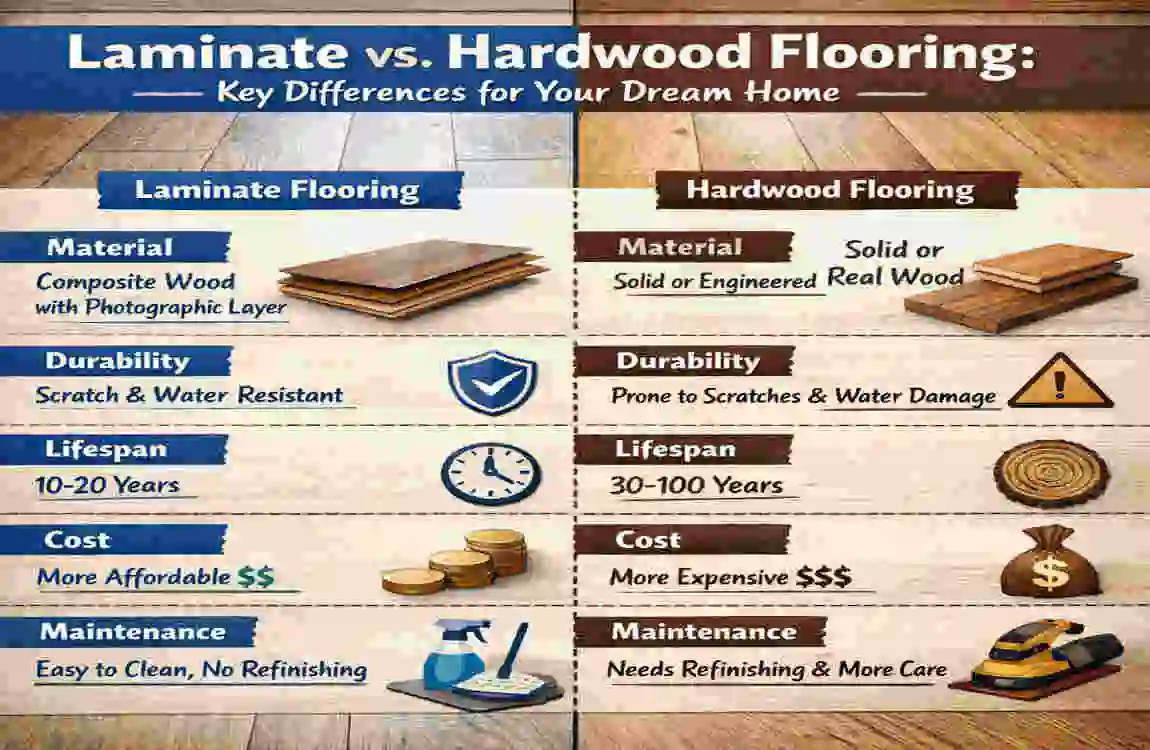 Beautiful view of Laminate Vs Hardwood Flooring Maintenance