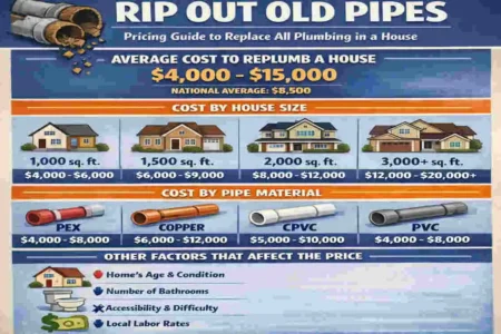 How Much to Replace All Plumbing in a House