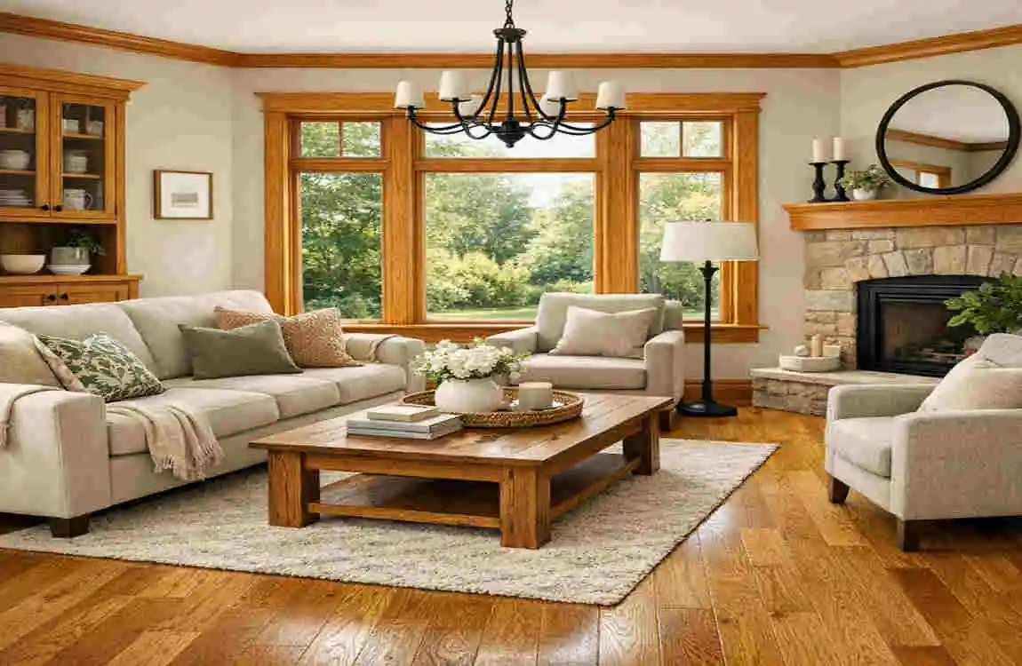 what flooring goes with honey oak trim