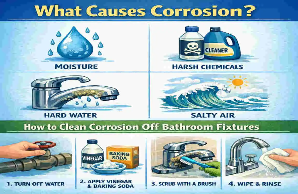 How to Clean Corrosion Off Bathroom Fixtures