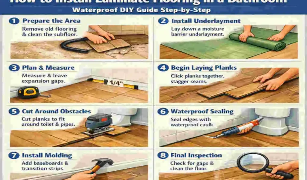 how to install laminate flooring in a bathroom
