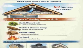 can bathroom fan vent to attic