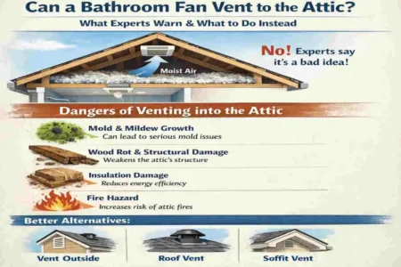 can bathroom fan vent to attic