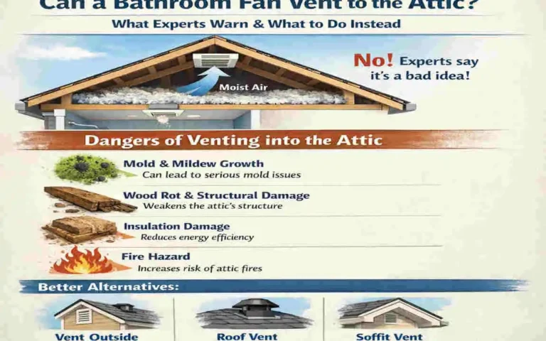 can bathroom fan vent to attic