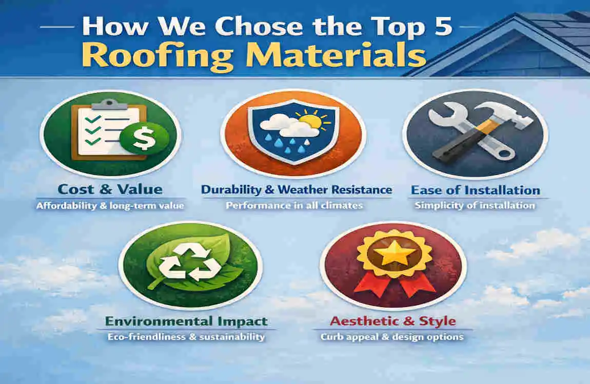 what are the top 5 roofing materials in usa