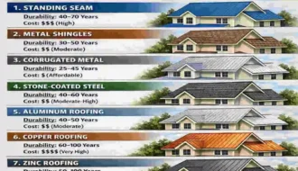 types of metal roofing for houses