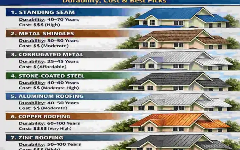 types of metal roofing for houses