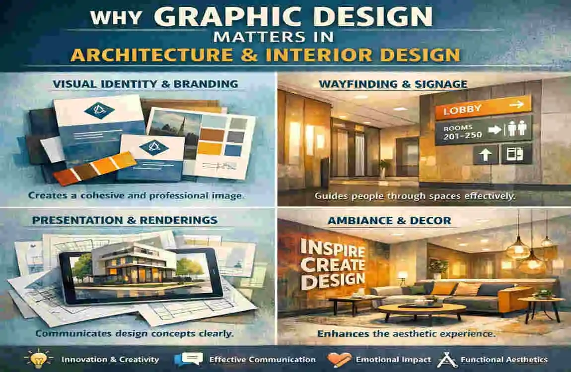 where is graphic design used in architecture and interior design