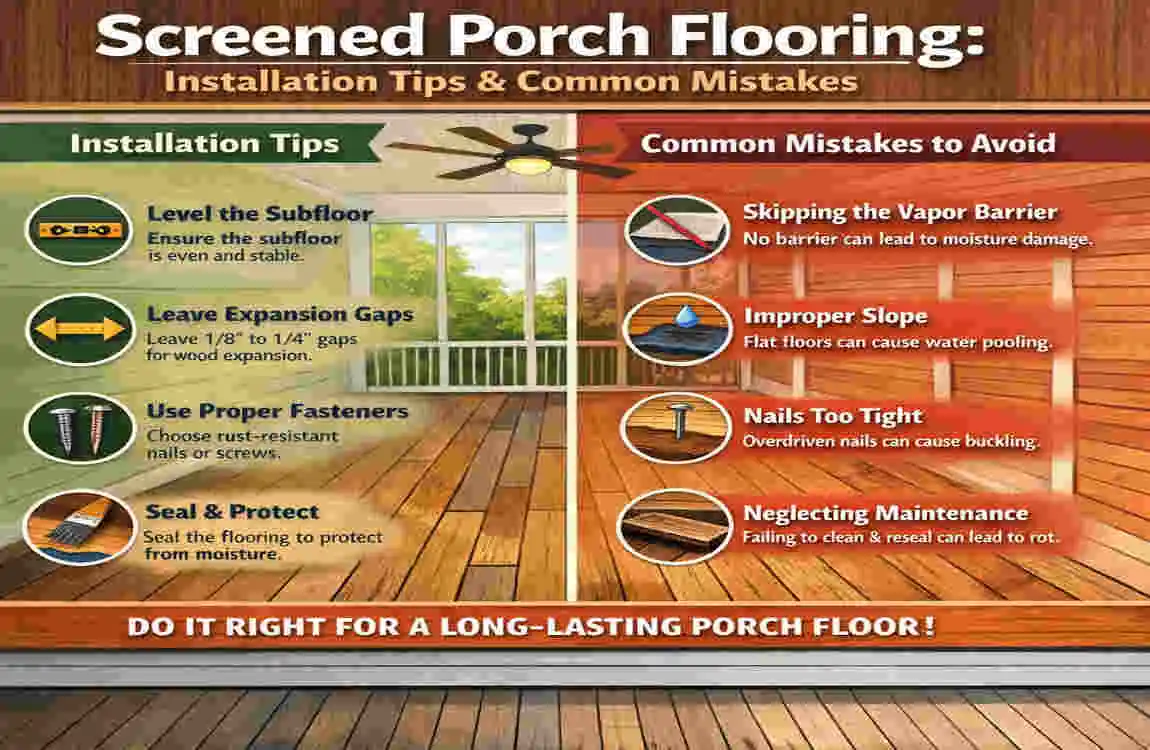 Best Flooring for Screened Porch: Top Durable Picks