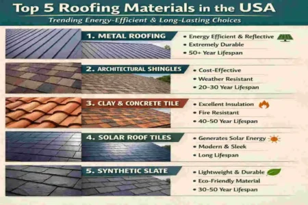 what are the top 5 roofing materials in usa