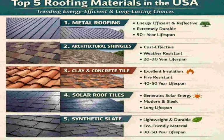 what are the top 5 roofing materials in usa
