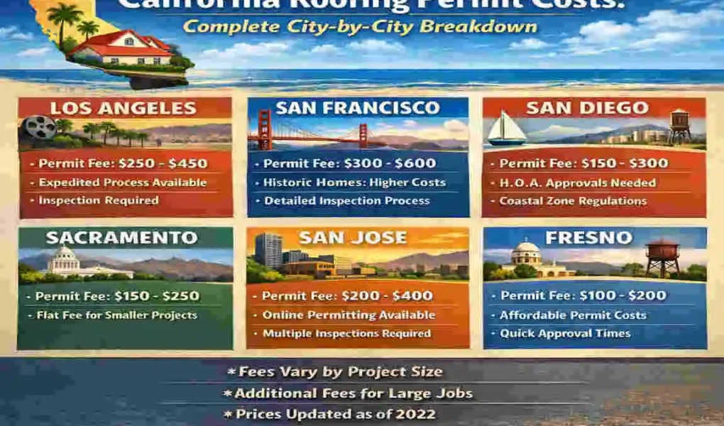 how much is a roofing permit in california