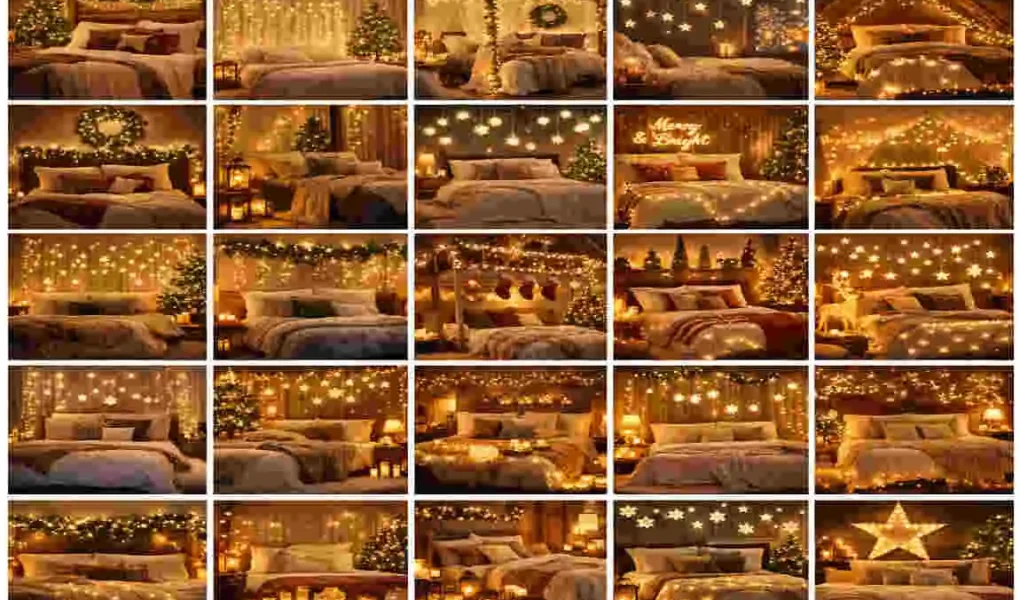 christmas lights bedroom decor