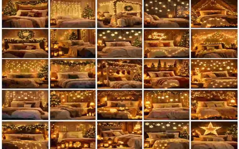 christmas lights bedroom decor